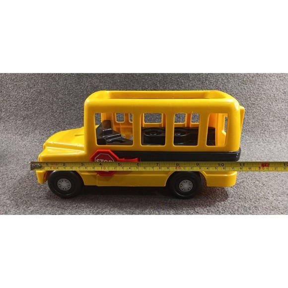 Vintage 1991 Fisher Price Little People School Bus Only Stop Sign Door Opens - Picture 3 of 16